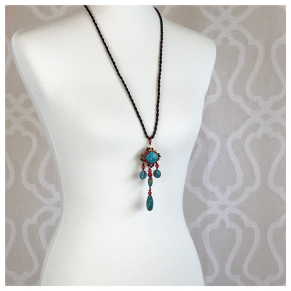 **TAKING DOWN** Boho Turquoise Statement Necklace - Picture 3 of 10